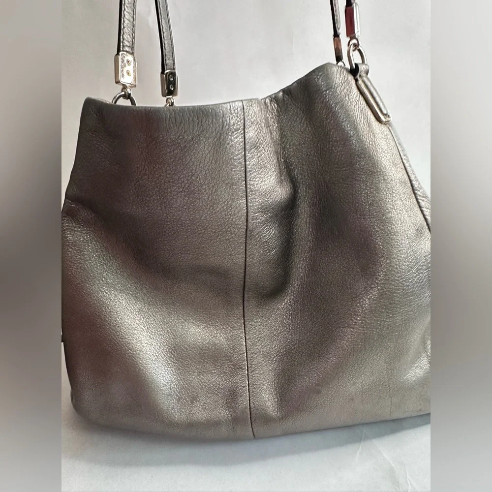 Coach Madison Phoebe Bronze Metallic Triple Compartment Large Bag with Hangtag
